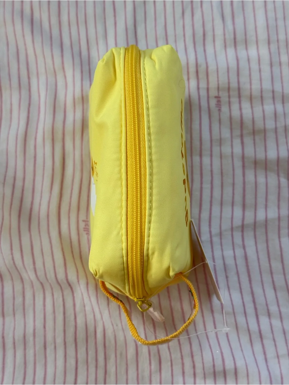 Sanrio Gudetama Lazy Egg Yellow Kids Cosmetic Zippered Pouch Travel Bag Tote NWT